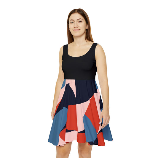 Vivid Elegance Women's Dress – Artful Print, Flattering Fit, Everyday Glam