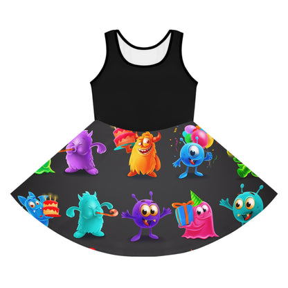Whimsical Monster Print Girls' Sundress