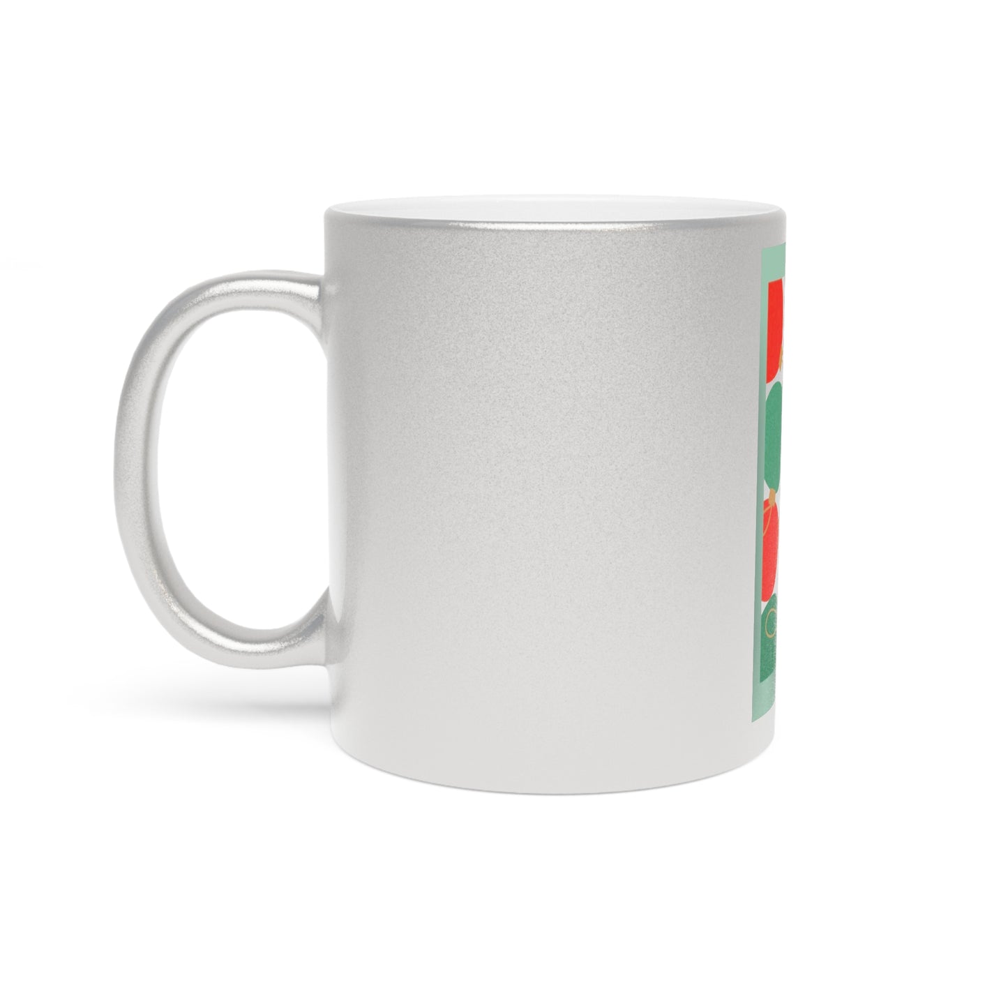 Cheers & Cheer Metallic Holiday Cup | Gold or Silver Ceramic Mug, Festive Christmas Ornament Design, Elegant Cocoa & Coffee Drinkware