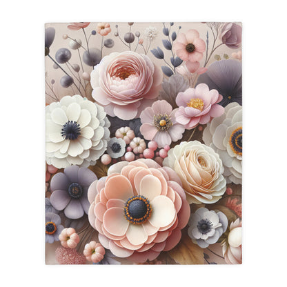 Floral Velveteen Blanket – Soft Microfiber Throw for Elegant Home Décor and Thoughtful Gifting