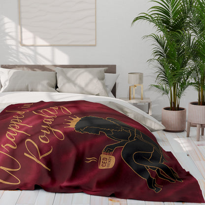 Wrapped in Royalty Fleece Blanket | Luxurious Self-Care Throw for Empowerment, Home Décor & Thoughtful Gifting