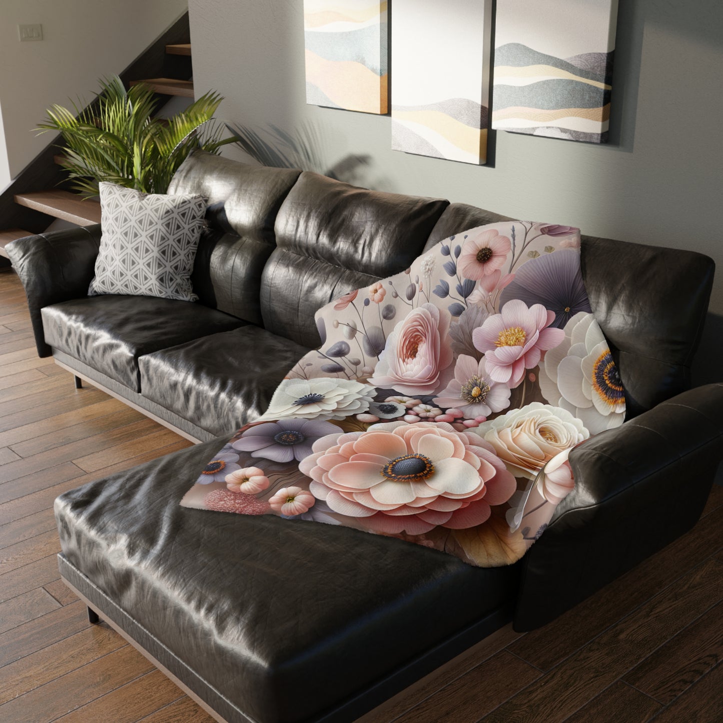 Floral Velveteen Blanket – Soft Microfiber Throw for Elegant Home Décor and Thoughtful Gifting