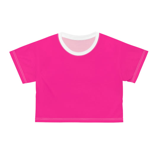 Vibrant Pink Crop Tee – Bold Color, Casual Chic, Summer-Ready Style
