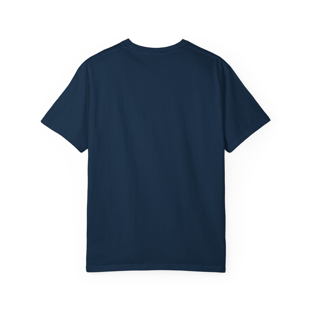 Futuristic Metal Emblem Graphic T‑Shirt