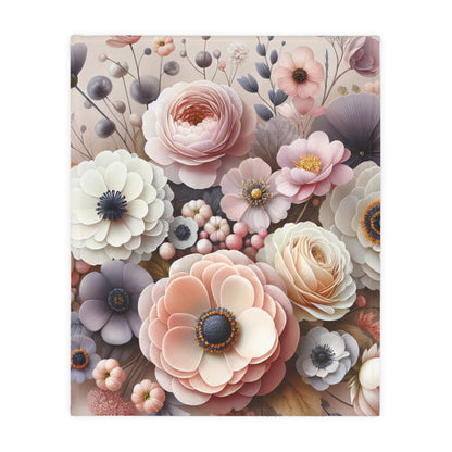 Floral Velveteen Blanket – Soft Microfiber Throw for Elegant Home Décor and Thoughtful Gifting