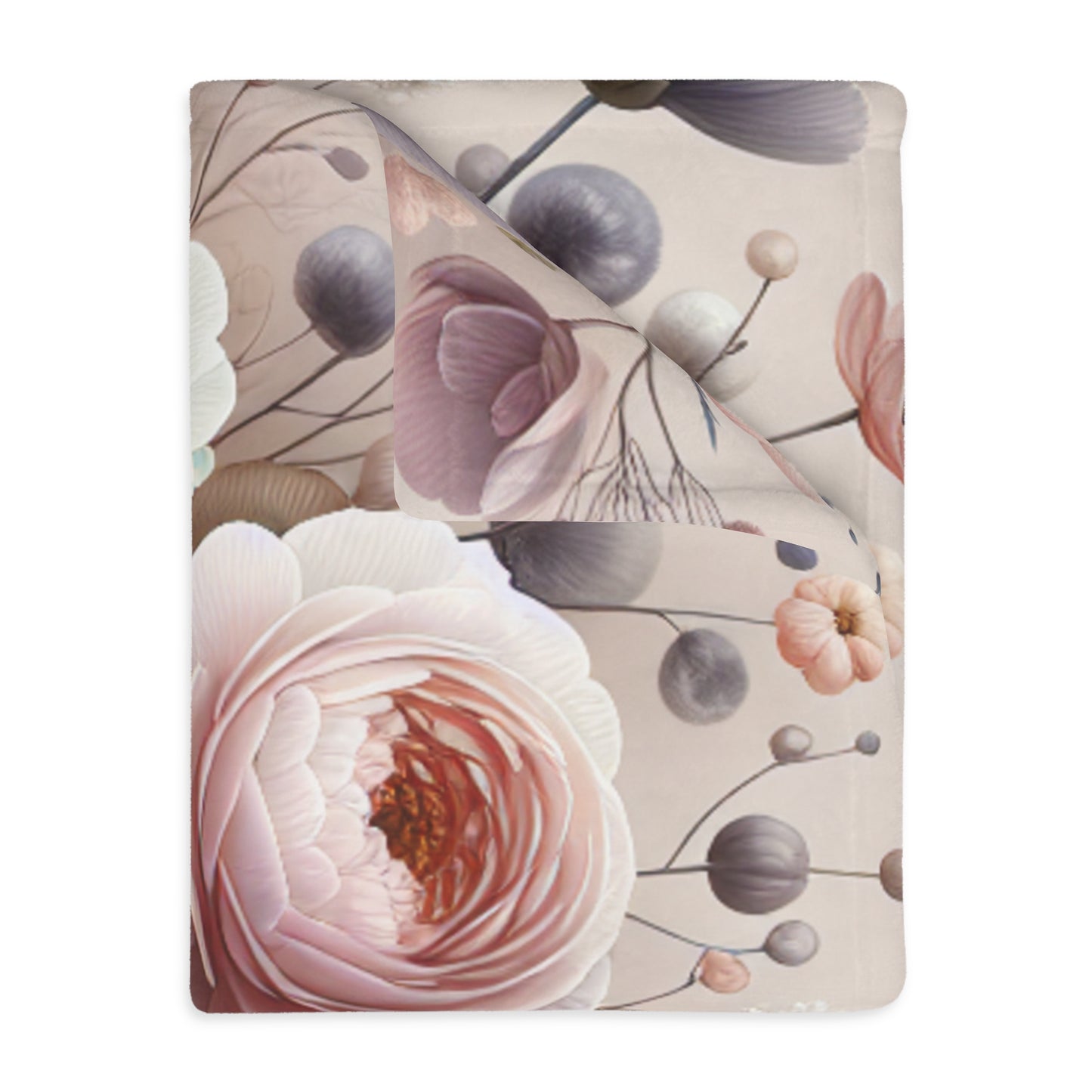 Floral Velveteen Blanket – Soft Microfiber Throw for Elegant Home Décor and Thoughtful Gifting