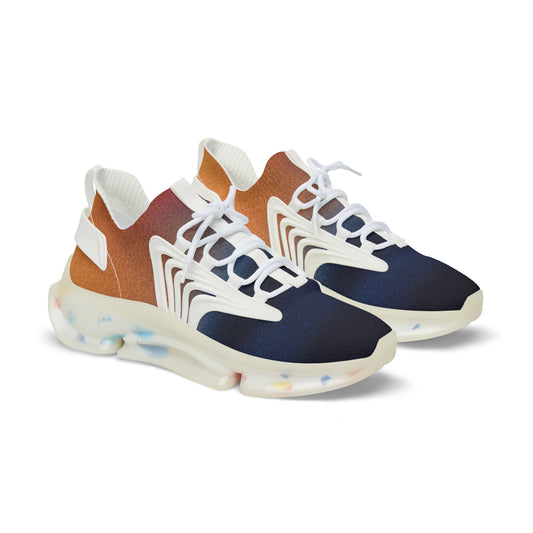 Blue and Orange Gradient Men's Mesh Sneakers | Bold Style Meets All-Day Comfort