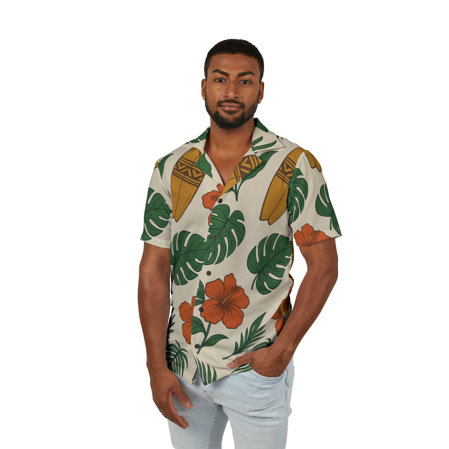 🌴 Tropical Hawaiian Camp Shirt – Surf Style for Summer Living