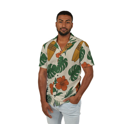 🌴 Tropical Hawaiian Camp Shirt – Surf Style for Summer Living