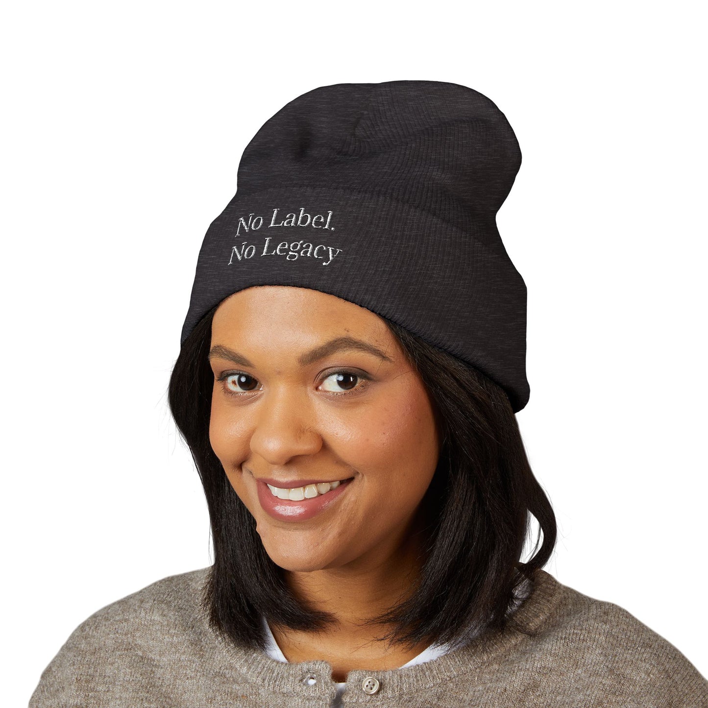 🖤 No Label. No Legacy – Cuffed Beanie Minimal words. Maximum energy.
