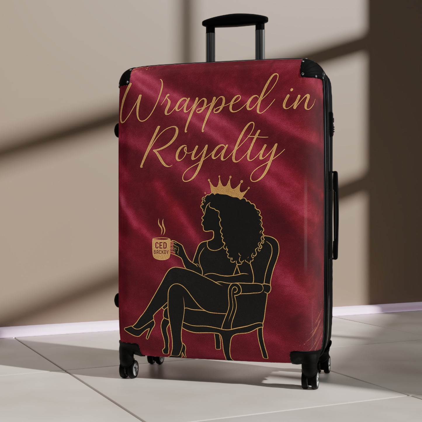 👑 Wrapped in Royalty – Luxurious Travel Suitcase