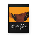 Elegant Black Woman Hardcover Journal — Matte Notebook for Reflection, Goals & Creativity