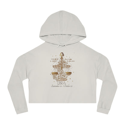 ✨ Libra Chic Cropped Hoodie with Festive Design | Women’s Casual Pullover | Holiday Gift | Cozy Sweatshirt | Seasonal Style 🎄