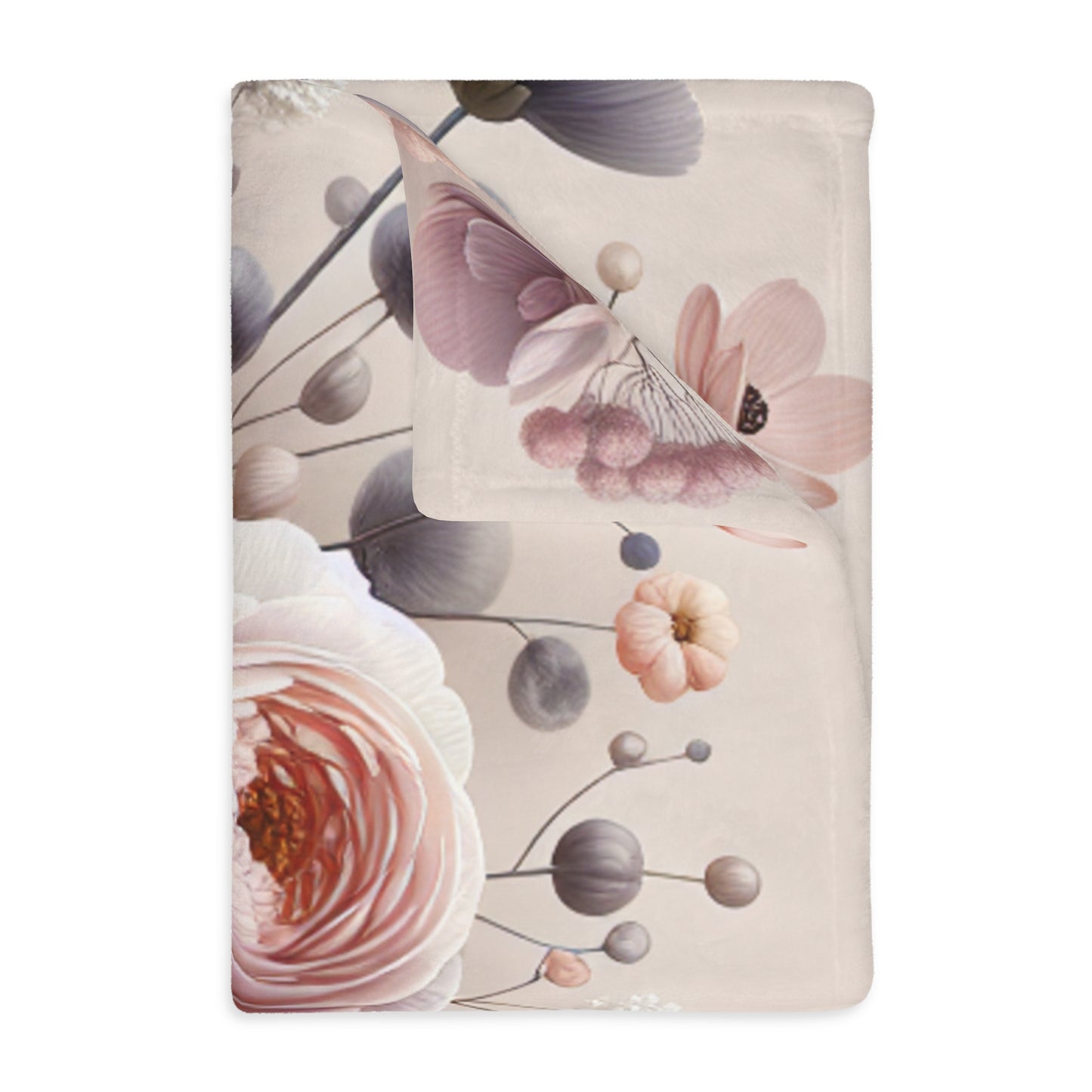 Floral Velveteen Blanket – Soft Microfiber Throw for Elegant Home Décor and Thoughtful Gifting