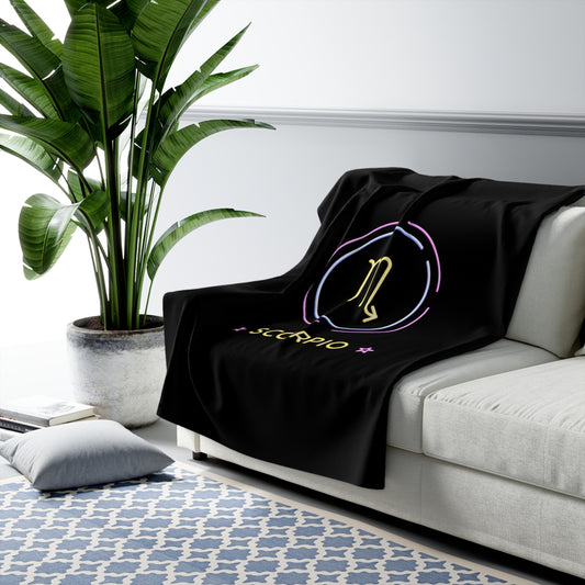 “Scorpio Comfort” Sherpa Fleece Blanket – Cozy Astrological Throw for Zodiac Lovers