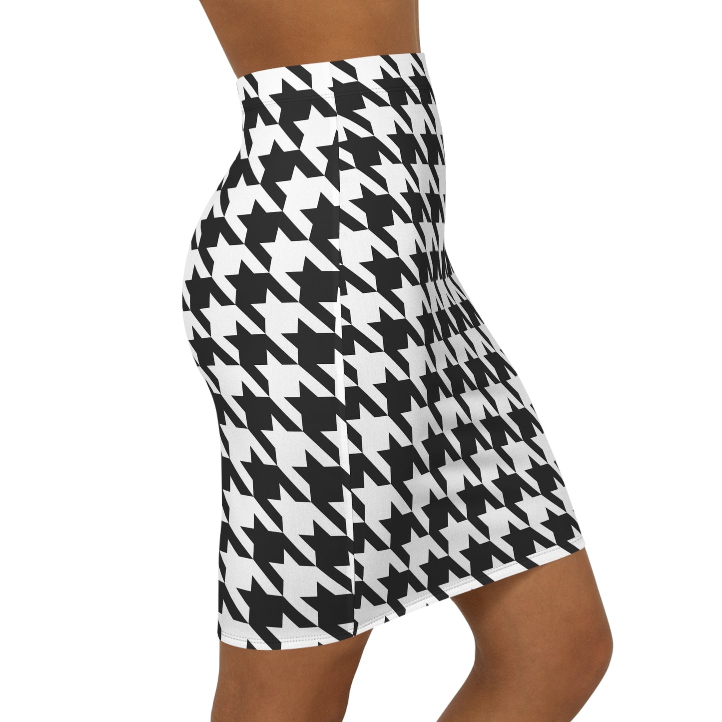 Bold Elegance: Women’s Houndstooth Pencil Skirt for Work & Play