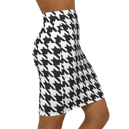 Bold Elegance: Women’s Houndstooth Pencil Skirt for Work & Play