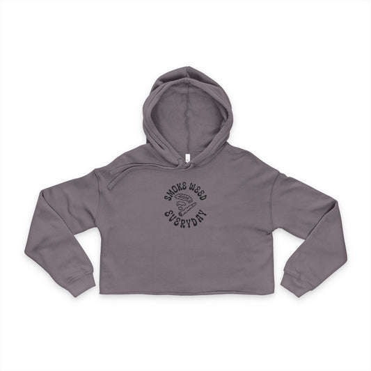 "High Vibes" Women’s Cropped Hoodie – Cannabis Leaf Edition
