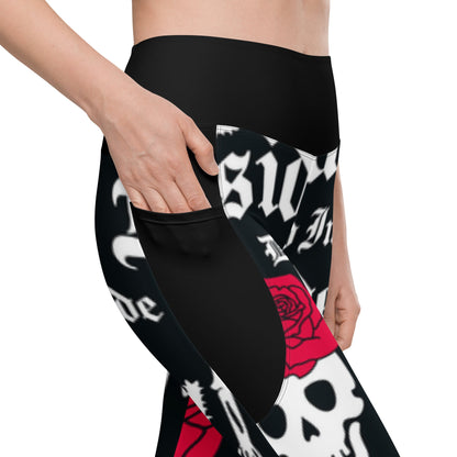 🖤 Dead Inside Crop Top + Dead Inside Leggings with Pockets Bundle
