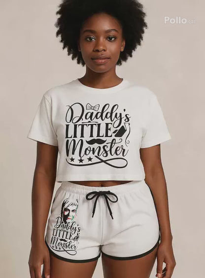 Daddy’s Little Monster Set — Crop Tee & Relaxed Shorts
